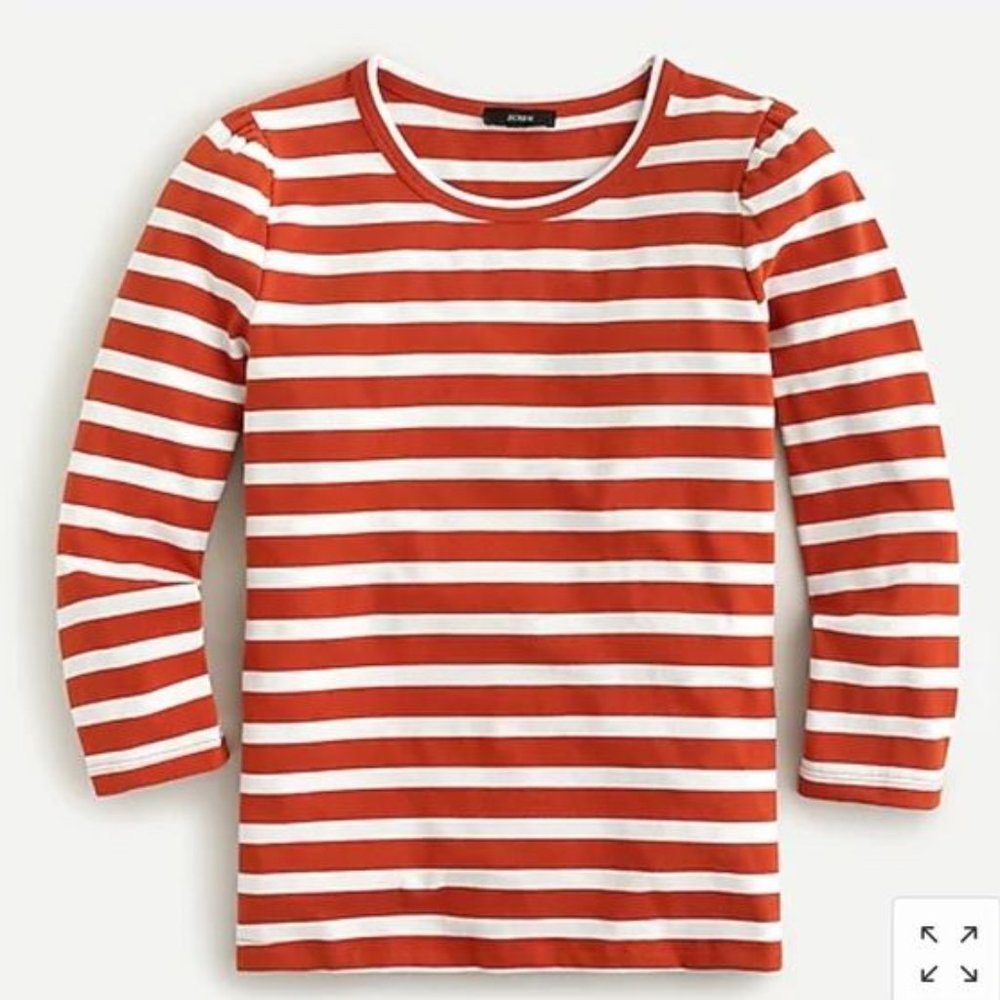J. Crew NWT‎ Three-Quarter Puff-Sleeve Top